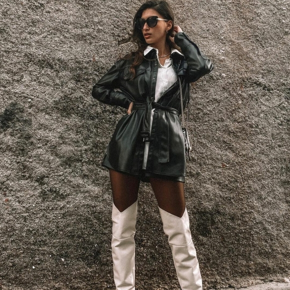 ZARA | Bloggers Fave Belted Faux Leather Shirt - Picture 10 of 15